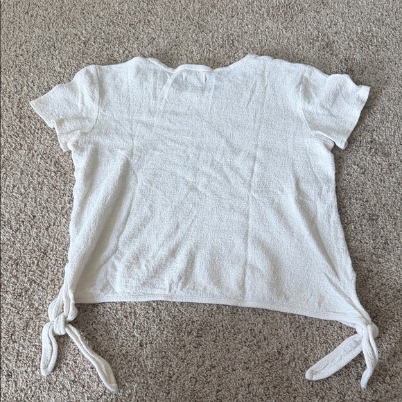 Madewell Ivory Tie-Hem Short Sleeve Tee Size Small - Picture 8 of 8